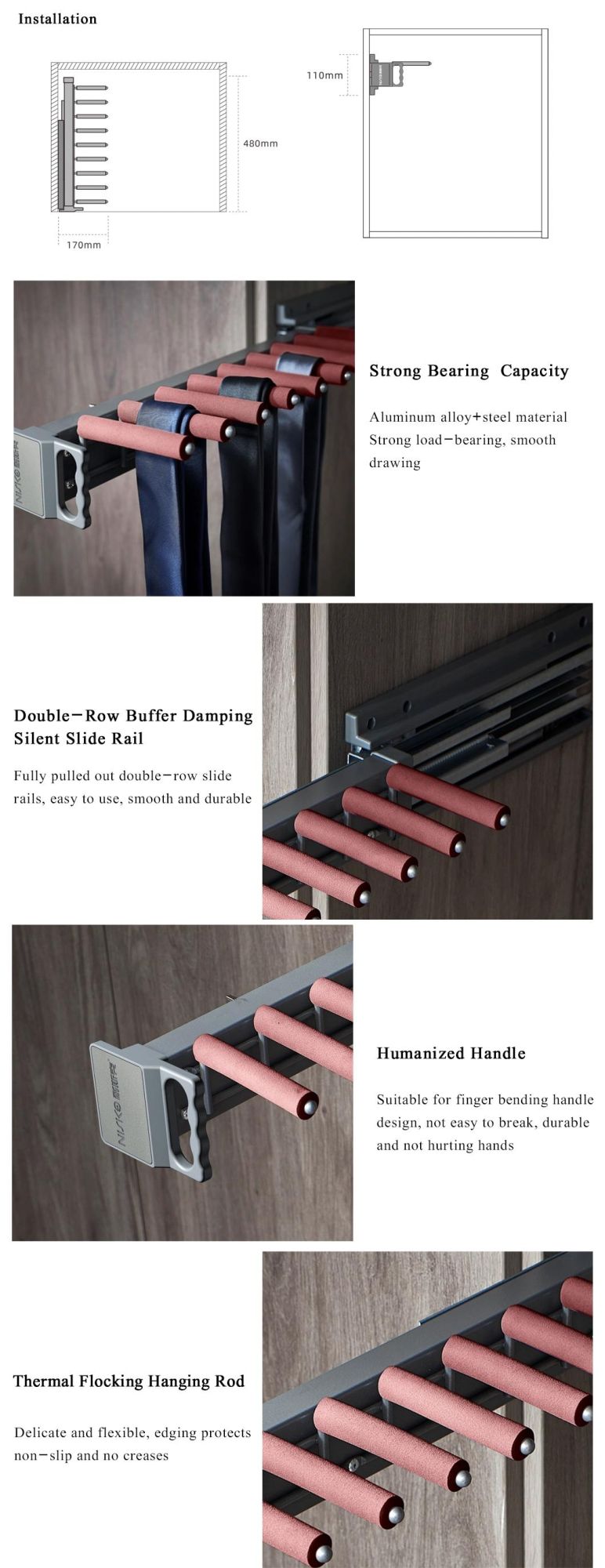 Cabinet Storage Rack Tie Organizer Ties Hanger Holder Rack Wardrobe Closet Storage Holder