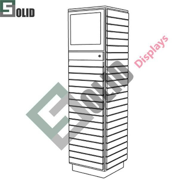 Slatwall Display Cases Gondola Display Supermarket Rack Display Shelf with Screen