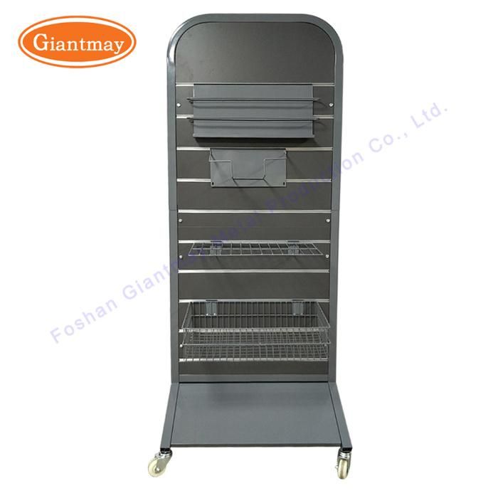 Movable Hanging Hook Shops Double Sided Display Stand Slatwall Rack
