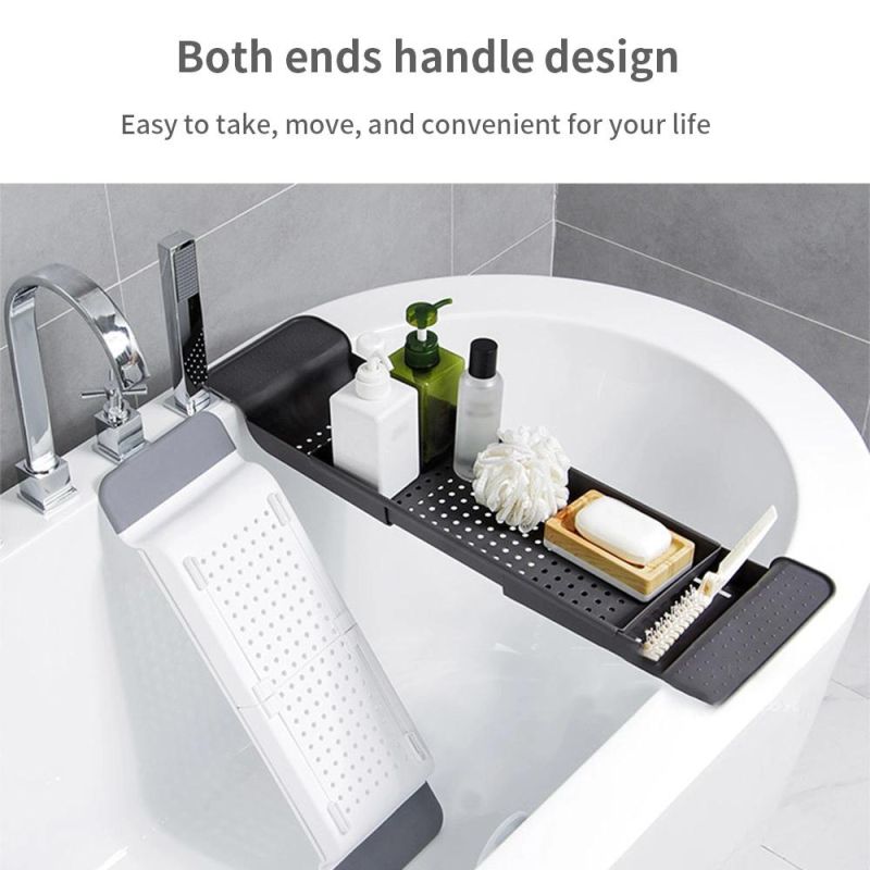 Custom Expendable Bathtub Shelf Plastic Bath Tray Bamboo Bathtub Tray Rack Shower Bathtub Shelf