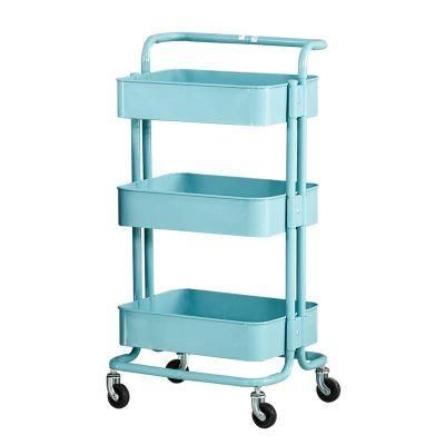 Multi-Functional 3-Layer Kitchen Removable Trolley Rack Living Room Snack Storage Storage Rack with Wheels