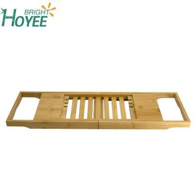 Approved Foldable Bamboo Bathroom Rack Folding Bathtub Bath Caddy Tub Tray