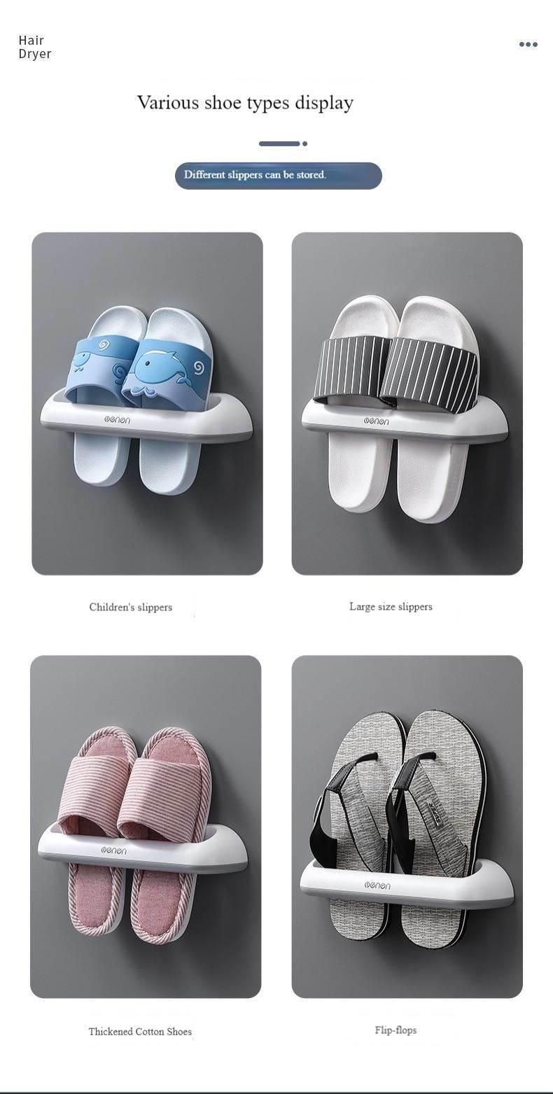 Bathroom Punching Free Wall-Mounted Slipper Storage Rack