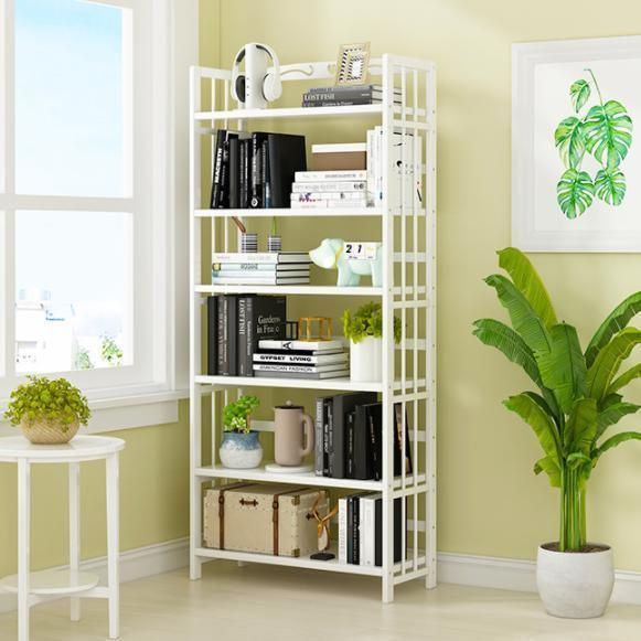 White Simple Bookshelf Storage Shelf Storage Floor Children′ S Picture Book Rack