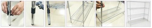 Many Layers Chrome-Plated Metal Cleanroom Wire Shelf Trolley