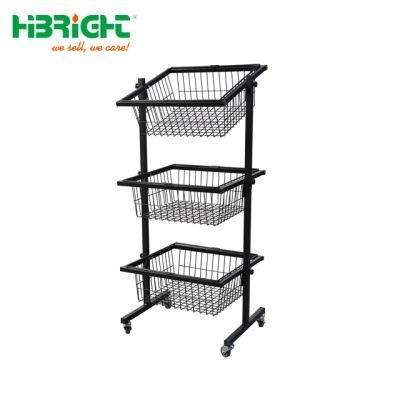 3 Layer Ajustable Basket Display Rack