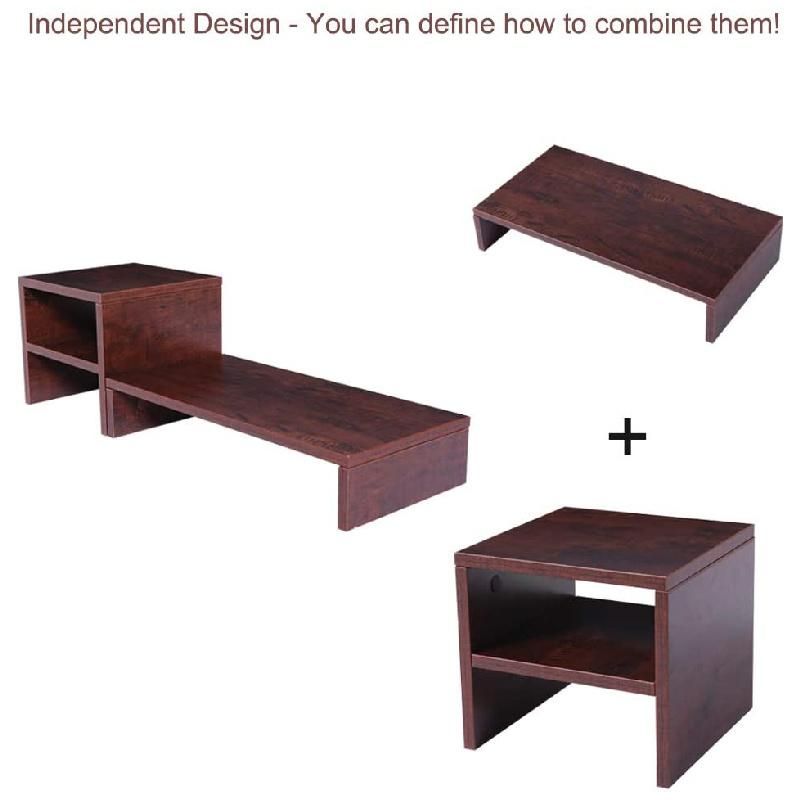 Wholesale Computer Monitor Heightened Shelf Wooden Double Storage Rack Creative Computer Rack Can Be Customized