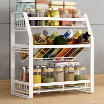 Seasoning Organizer Bathroom Storage Shelf Kitchen Rack Spice Jars