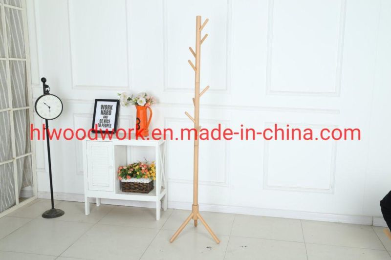 Triangle Wooden Base Stand Coat Rack Beech Wood Natural Color Stand Hanger Entrance Hall Coat Rack