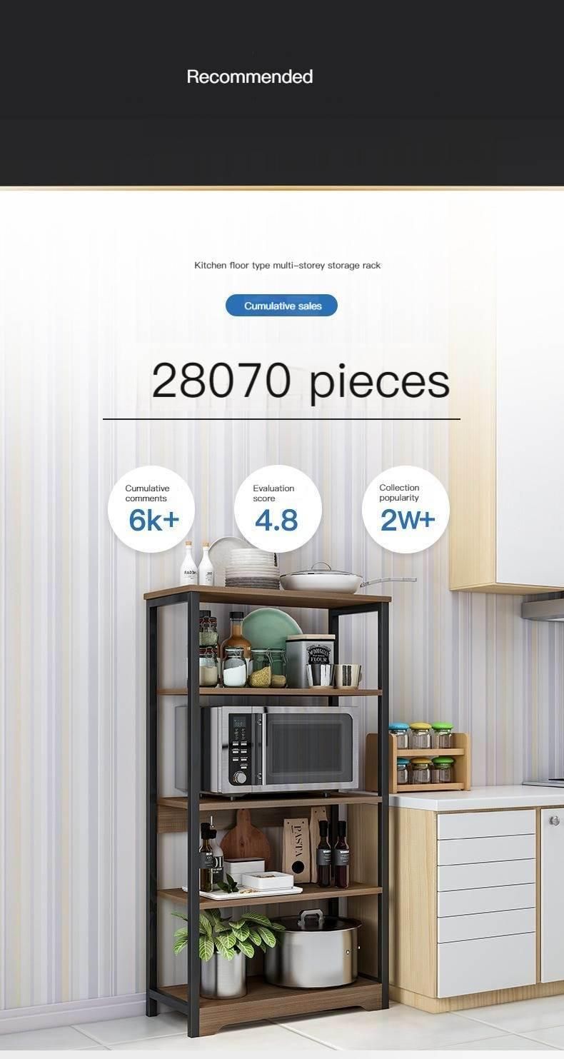 Metal Kitchen Storage Rack Multi-Layer Microwave Oven Shelf