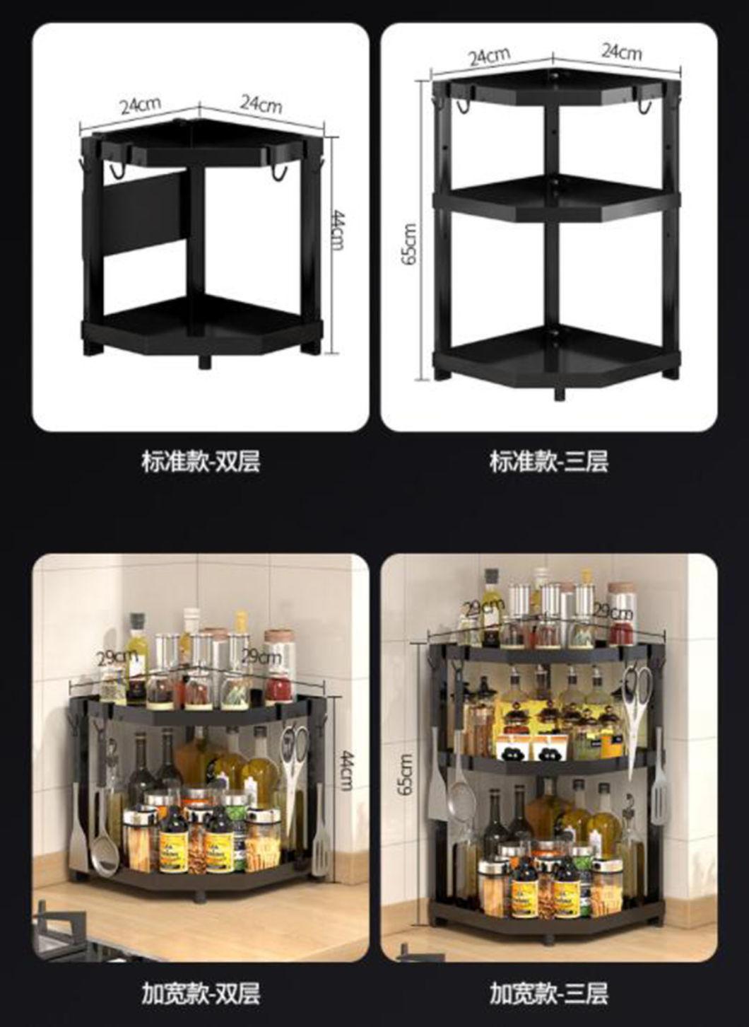 Kitchen Triangular Shelf Table Multi-Layer Condiment Storage Rack