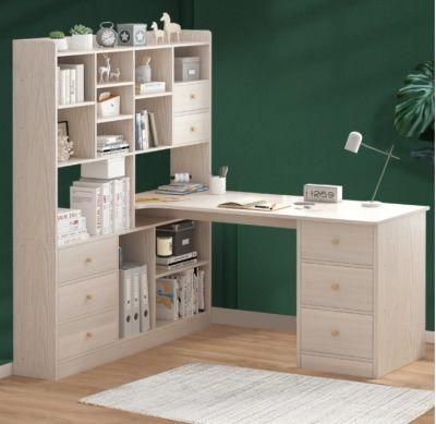 Desktop Computer Desk Bedroom Corner Bookshelf Desk Combination Bookcase Home Simple Student Learning Writing Desk
