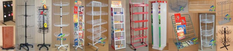 Bulk Merchandise Storage Retail Store Promotion 3 Tier Adjustable Wire Basket Rack (PHY536)