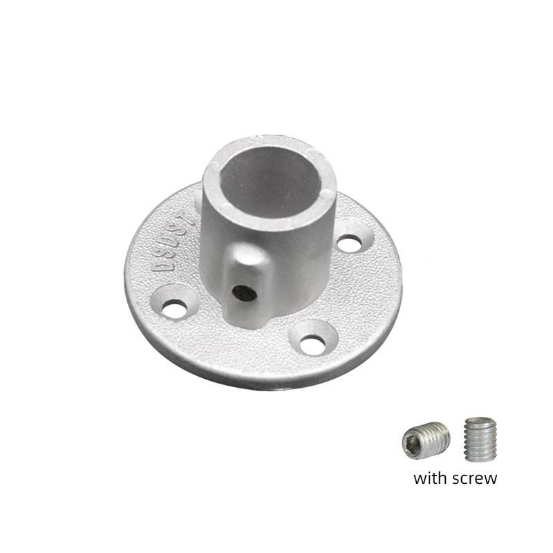 OEM Aluminium Key Clamp Pipe Fittings Custom Mounting Base Plate 4 Hole Flange with Screw