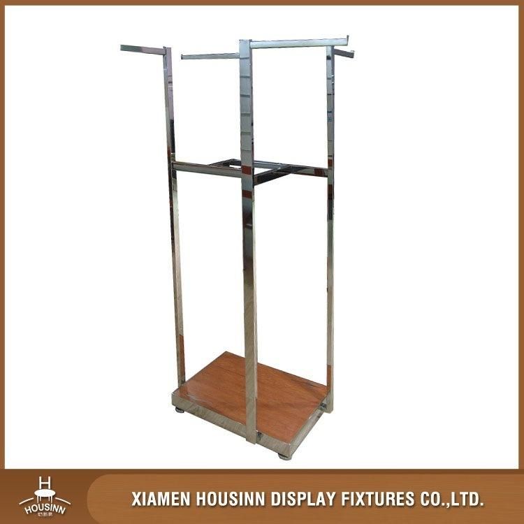 Two Way Stainless Steel Clothing Display Rack