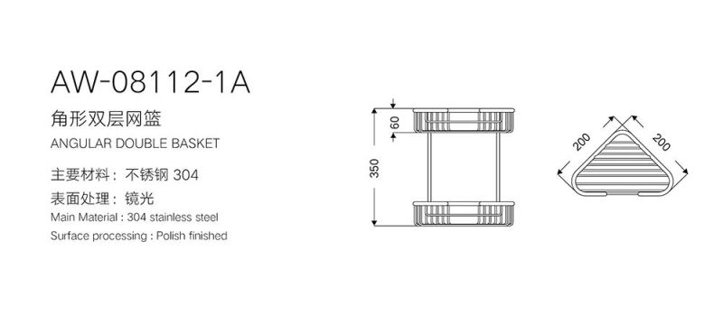 Stainless Steel Bathroom Shower Corner Shelf Hoter Bathroom Storage Organizer Shelf