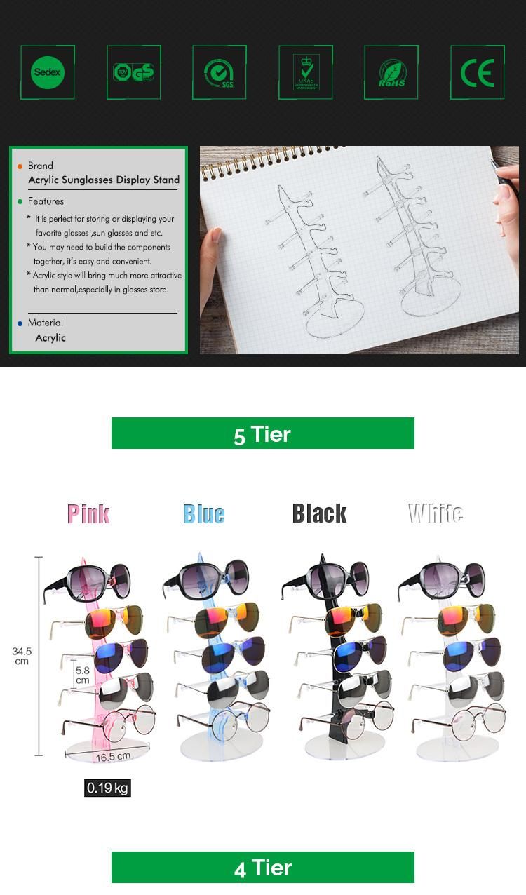 Custom Retail Store Acrylic Glasses Display Stand Sunglasses Display Rack