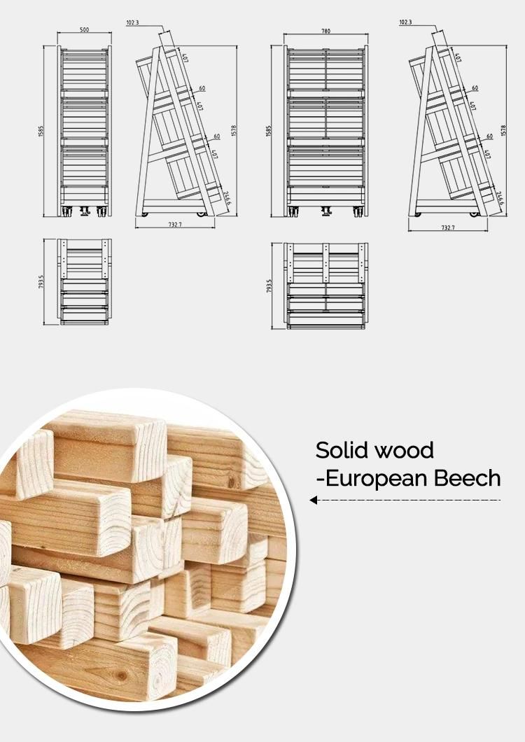Customized Movable Wood Wine Display Rack for Bar
