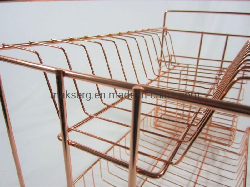 Golden Multi Layer Dish Rack/Storage Rack with Chopstick Holder