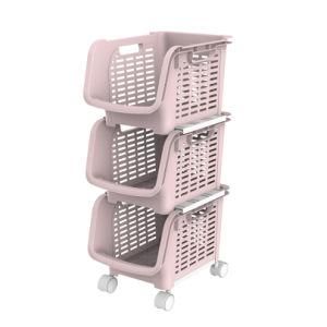 Plastic Kitchen Shelf Plastic Vegetable Basket Storage Crates Storage Rack