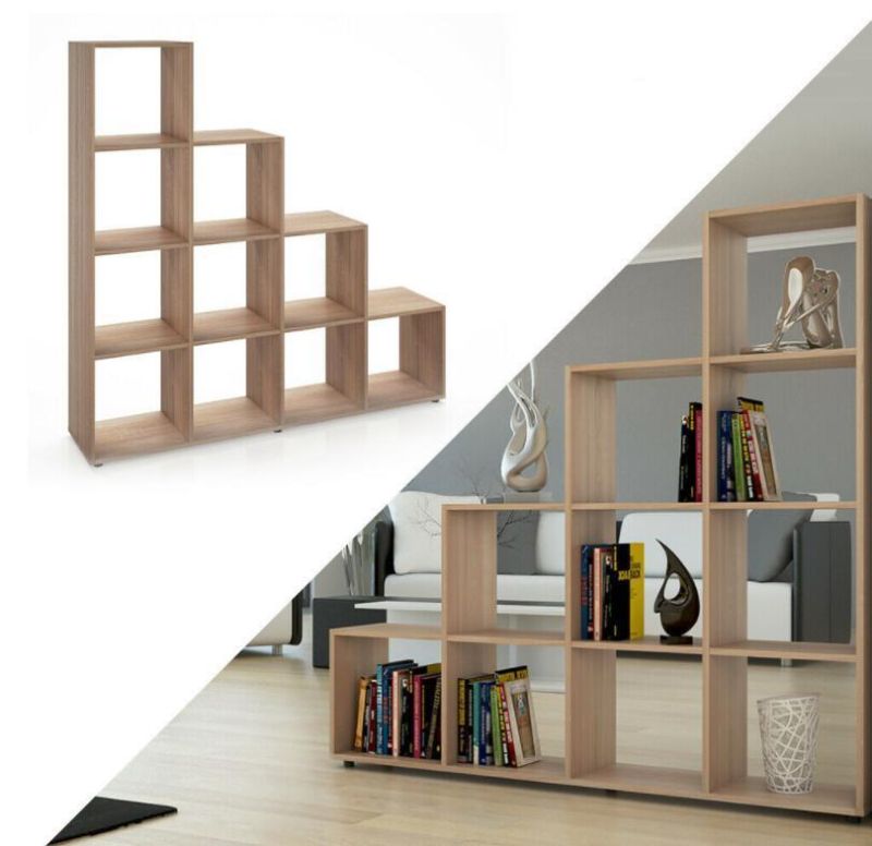 Modern Minimalist Stepped Bookcase Bookshelf Storage Storage Cabinet Wooden Shelf