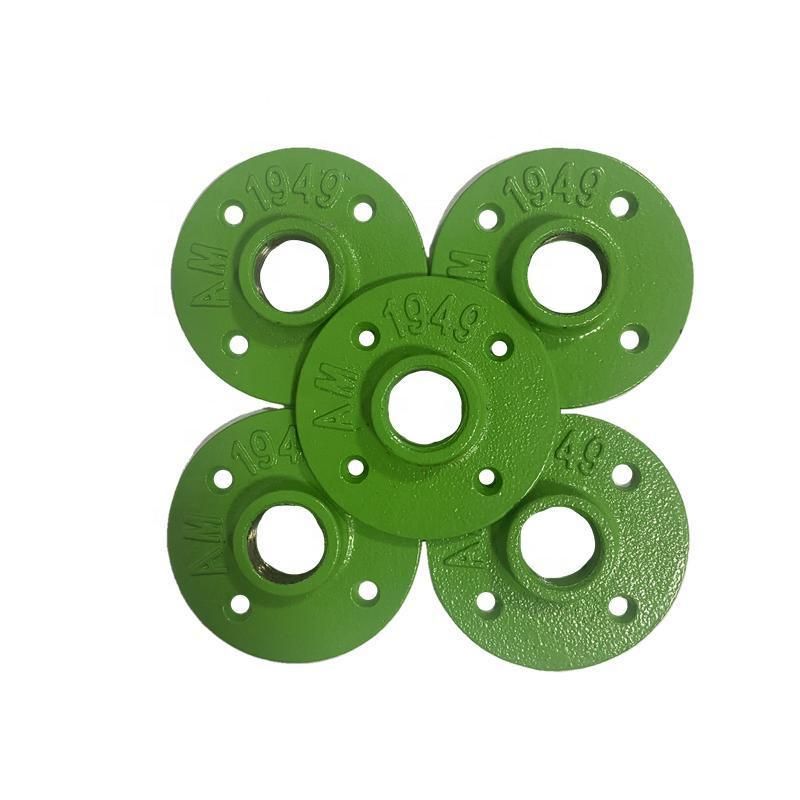 1/2" Bsp Green Malleable Iron Floor Flange Decorative Iron Pipe Fittings Malleable Iron Floor Flange 1/2′ ′ Common Size