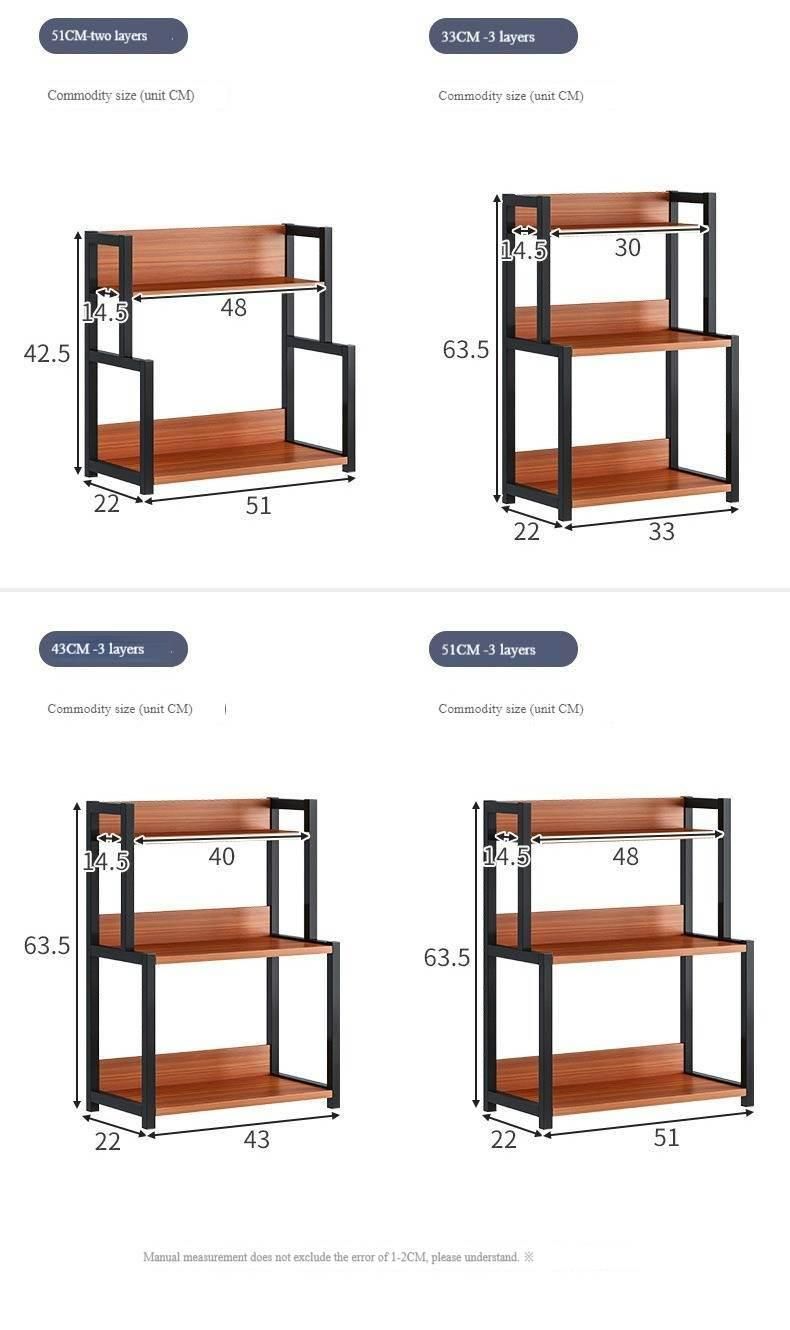 Kitchen Storage Shelf Steel Seasoning Rack 2 Layers 3 Layers