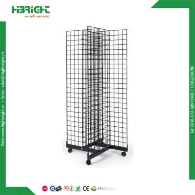 H Shape Wire Grid Wall Display Rack with Baskets &amp; Hooks