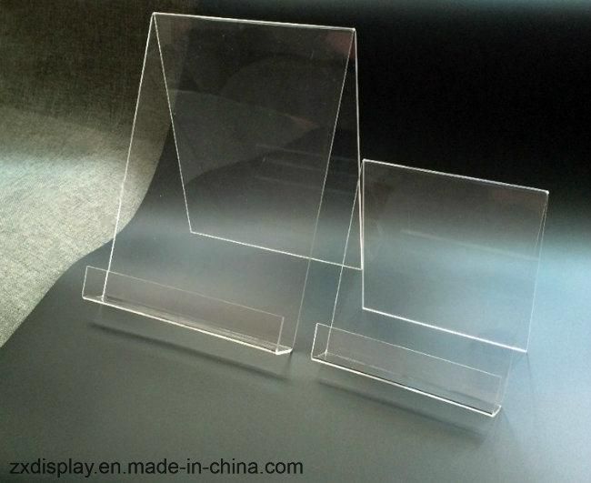 Wholesale A4 A5 Acrylic Library Book and Magazine Display Shelf Rack