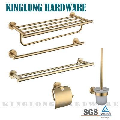 Stainless Steel Home Decoration Bathroom Sets Fittings Hotel Style Gold Shower Rack