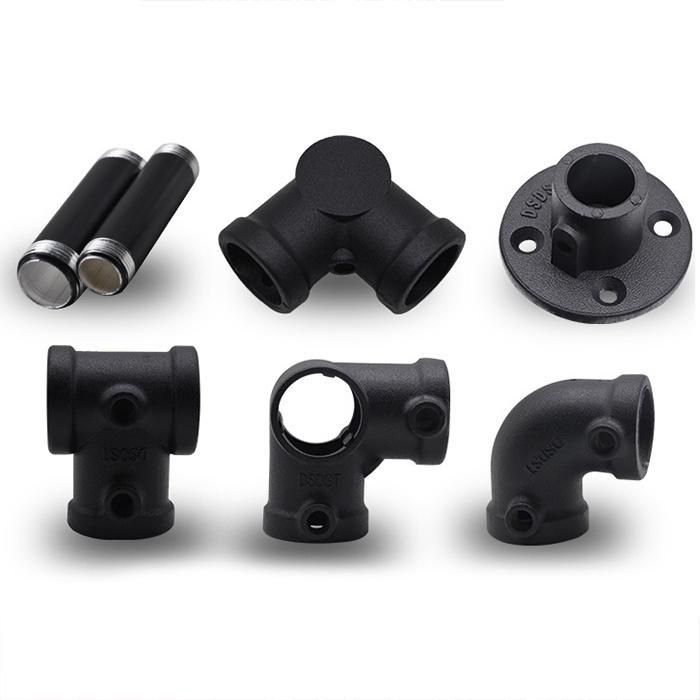 Black Aluminum Quick Release Pipe Fittings Key Clamp Fittings 90 Degree Elbow Structural Key Fittings