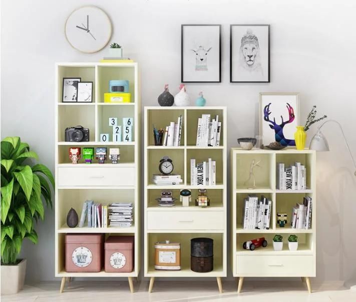 Bookshelf Floor-to-Ceiling Household Bookcase Simple Shelf Free Assembly Simple Japanese-Style Living Room Small Bookshelf