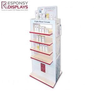 Floor Store Shelf Cosmetics Display Rack with Castor or Header