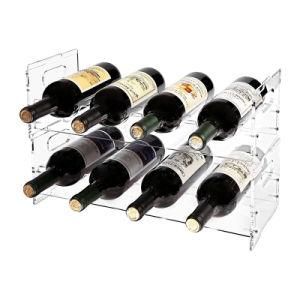 Freestanding Stackable 8 Bottle Organizer Display Wine Rack