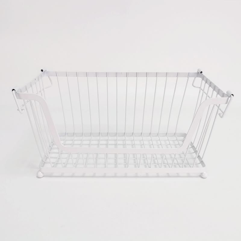 Home Bathroom Kitchen Accessory Metal Wire Mesh Container Storage Basket Shelving Rack