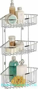 3 Tier Metal Bathroom Wire Organizer Shelf Shower Caddy-Floor Stand Shower Rack Kfs60101