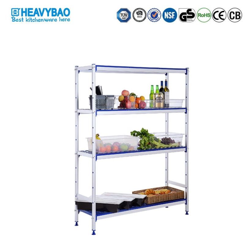 Heavybao Catering Hotel 4-Tier Plastic Shelf Storage Rack