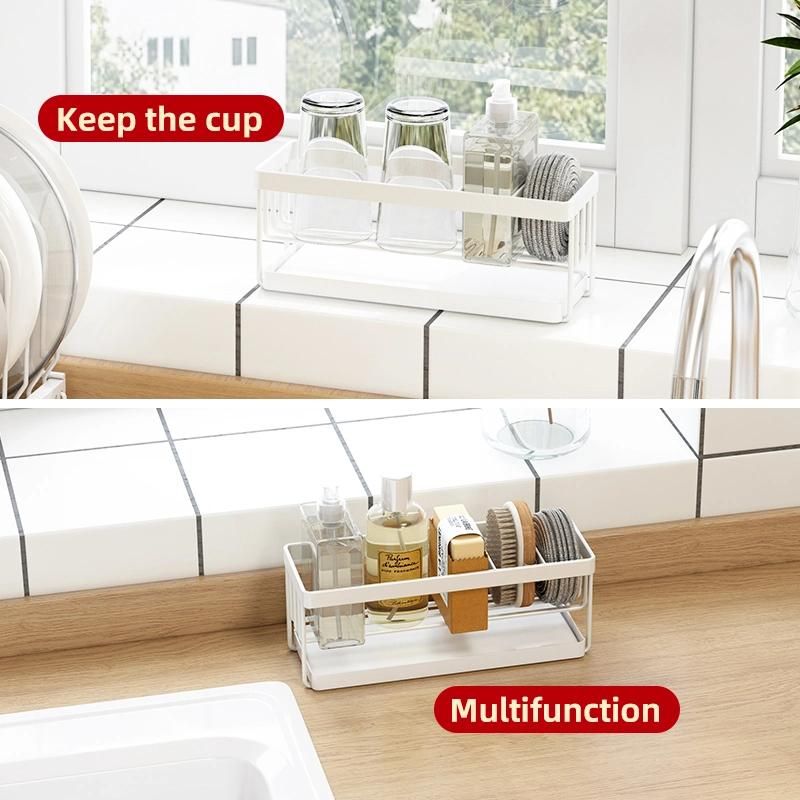 Sponge Holder Iron Drain Storage Rack Cleaning Sink Countertop Rack
