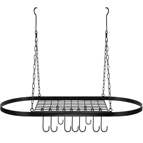 Pot and Pan Rack for Ceiling with Hooks Mounted Storage Holder