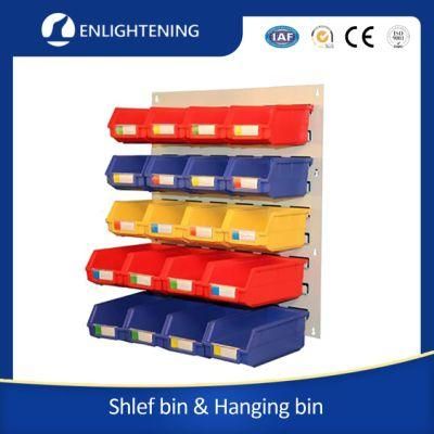 Wall Mounted Garage Warehouse Plastic Pegbord Bin Parts Storage Box for Racking Shelves Usage