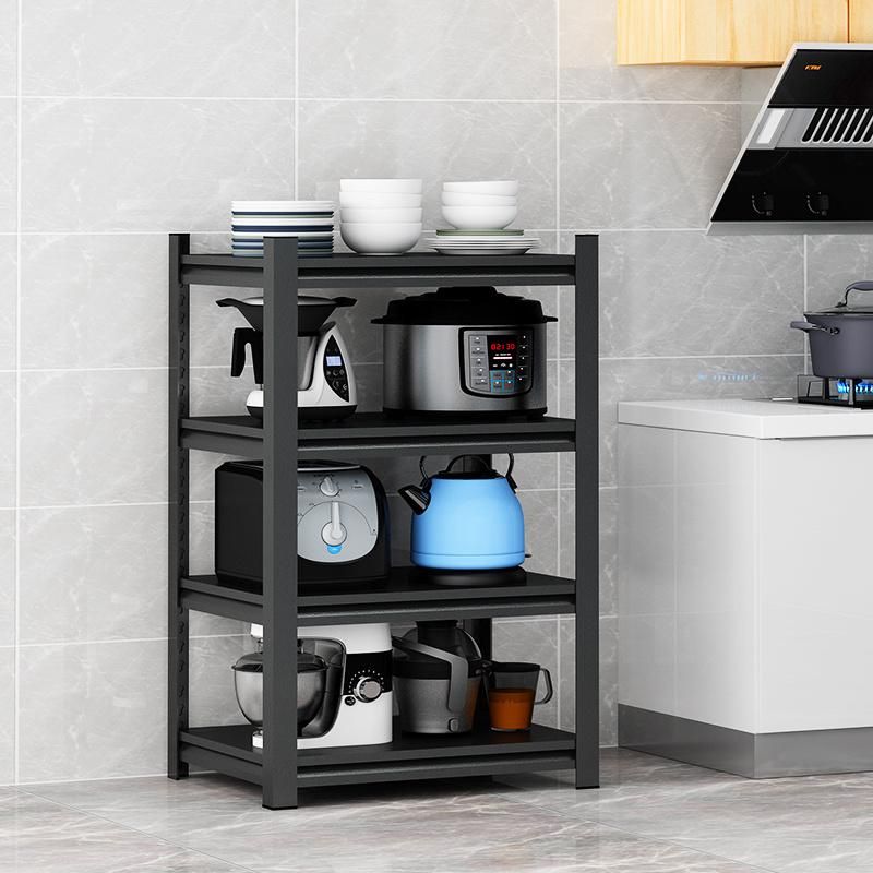 Black Color Carbon Four Layers Kitchen Steel Rack Shelf with Cheap Price