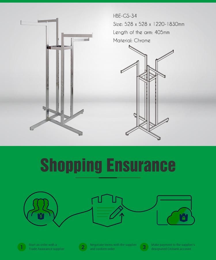 4 Arm Detachable Metal Hanging Clothing Rack