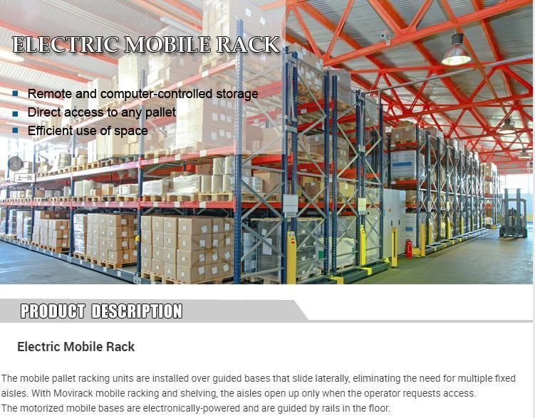 Warehouse Storage Electric Moblile Racking