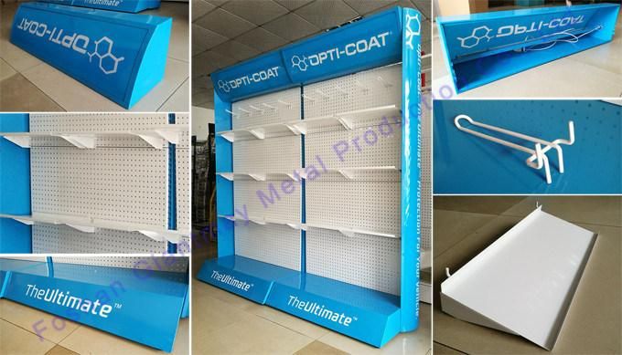 Supermarket Flooring Pegboard Hanging Exhibition Perforated Display Shelf Rack for Trade Show