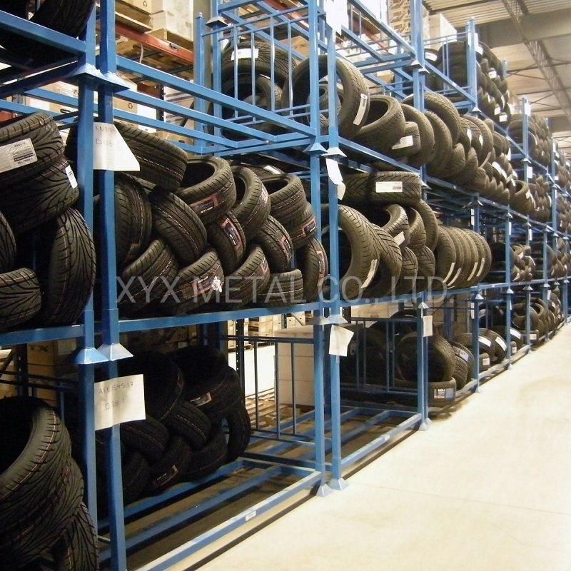 Stacking and Foldable TBR Tire Storage Garage Metal Tyre Rack