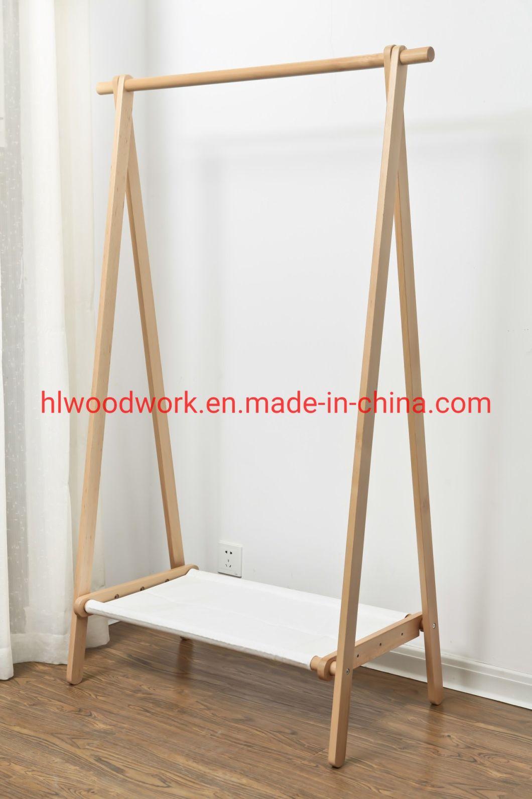 Beech Wood Stand Coat Rack Stand Hanger Foyer Furniture Natural Color Fabric Style Living Room Coat Rack Hotel Coat Rack