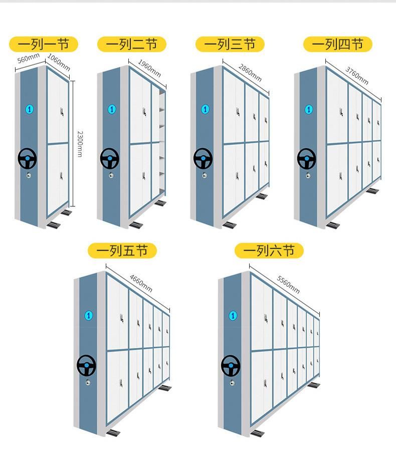 Library Mobile Shelving Gondola System MID East File Compactor High Density Cabinet