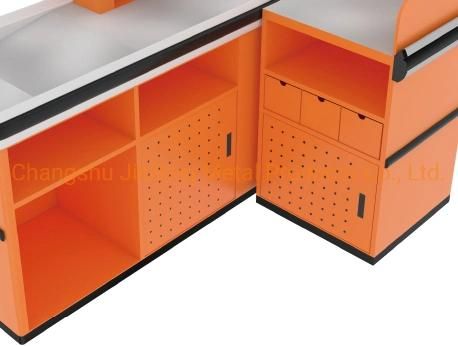 Supermarket Shelf Express Checkout Counter Metal Cashier Desk