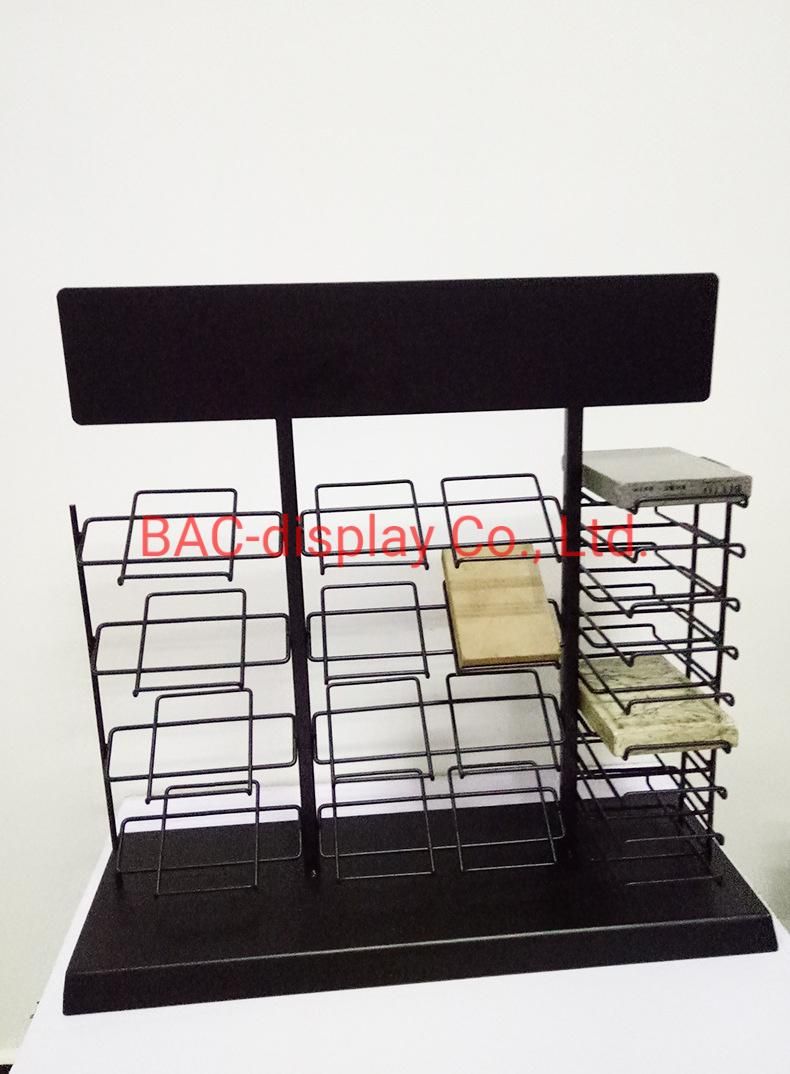 Metal Floor Quartz Stone Display Rack for Ceramic Tile with 7 Shelves