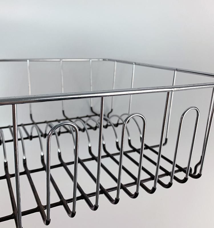 Kitchen Plate Drainer Drying Dish Storage Rack with Drip Tray